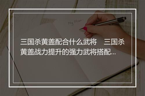 三国杀黄盖配合什么武将　三国杀黄盖战力提升的强力武将搭配方案